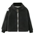 thumbnail image 1 of Jackets for Girls Full Zip Polar Soft Warm Fabric Zippered Black Going Out Fall Tops for Girls ,4-5 Years, 1 of 3