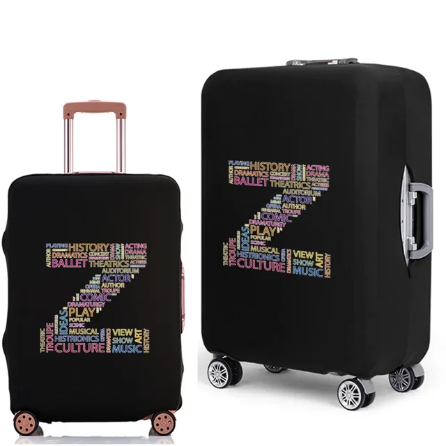 2022 Luggage Case Protective Cover Text 26 Letter Pattern Travel Elastic Duffle Luggage Dust Cover for 18-28 Inch Suitcase 8text Z L