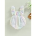 thumbnail image 4 of Wassery Baby Girls Summer Romper Clothes  Tie-dye Tulle Dress Fly Sleeve Square Neck Jumpsuit Casual Elegant Summer Bodysuits for Newborn 0-18M, 4 of 8