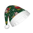 thumbnail image 2 of Balery Vintage Santa Skiing Green Plaid Pattern Santa Hat Christmas Hat Funny Christmas Hat Christmas Knitted Beanie Hat For Men Women Adult, 2 of 6