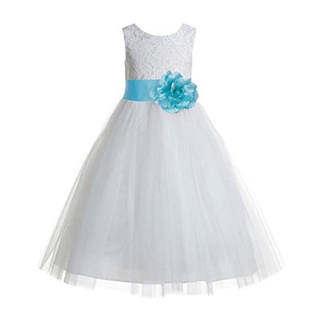 Ekidsbridal Floral Lace Heart Cutout Ivory Flower Girl Dresses Junior Bridesmaid Wedding Reception Gown 172T 10