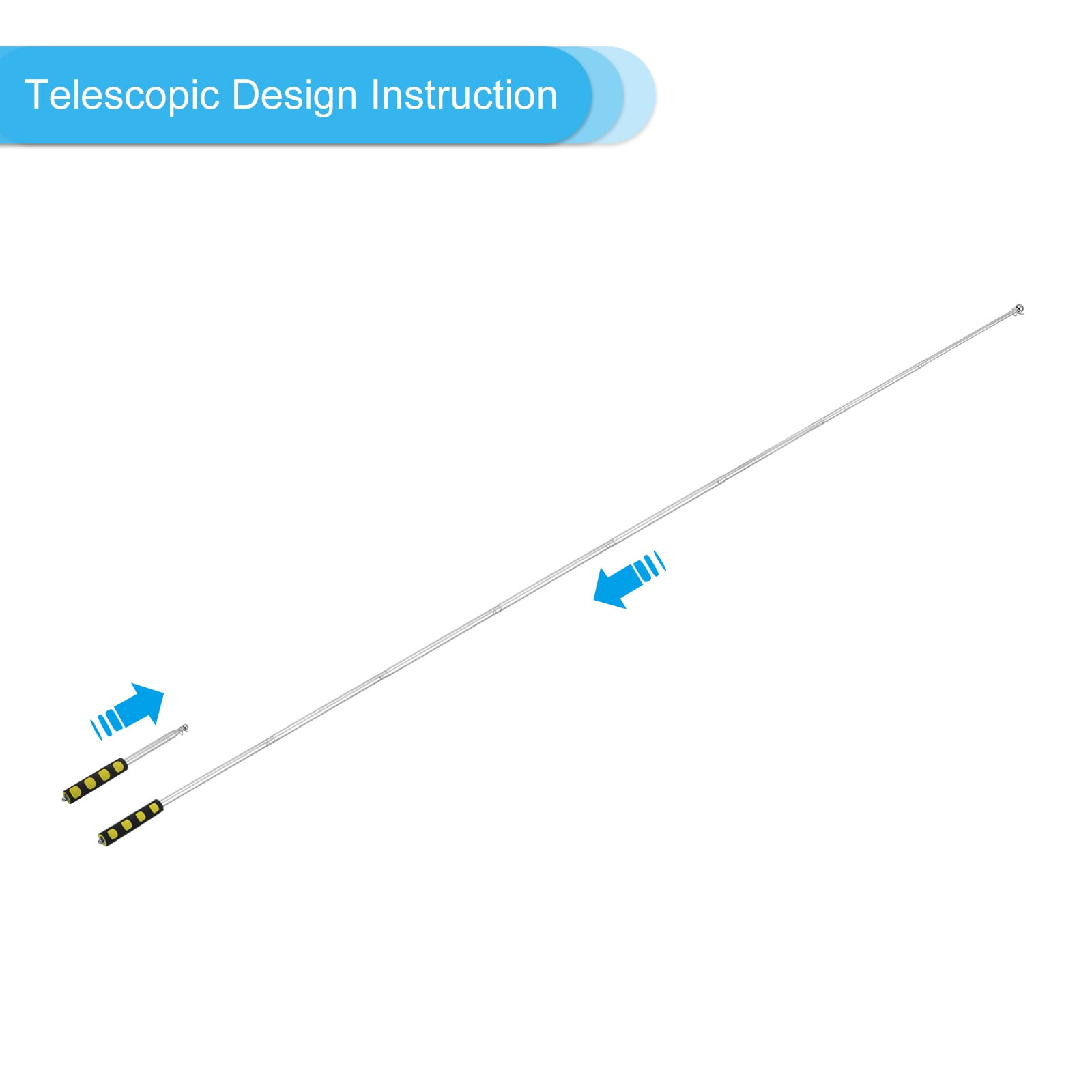Unique Bargains Telescopic Handheld Flagpoles and Pointer Stick Yellow