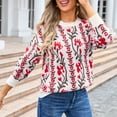thumbnail image 4 of Rbaofujie Chandails d'Automne pour Femmes Chandail Tricoté à Rayures Patchwork avec Manches Longues Col en V Hauts de Chandail Rouges Chandails Surdimensionnés pour Femmes, 4 of 8