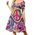 thumbnail image 1 of Robe Rétro Hippie Peace and Love Robe d'Été pour Femmes 2024 Robes gala Robe de Soirée pour Femmes, 1 of 4