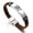 Brown, variant on Transgender Black Leather Bracelet with Buckle Transgender Pride Symbol Stainless Steel ID Bangle LGBTQ Non-binary Jewelry, 8.26 Inches, Black