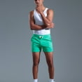 thumbnail image 5 of HCNTES Mens Casual Shorts Flex Drawstring Elastic Waist Summer Beach Shorts with Pockets(Mint Green,M), 5 of 7