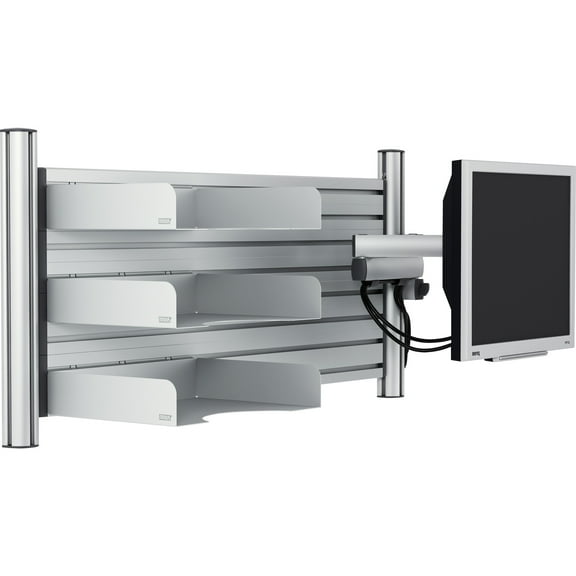 Novus Office Wall Set, Includes a TSS Monitor Arm, 3 Organization Trays, Adjustable for Viewing Position, Wall Mount