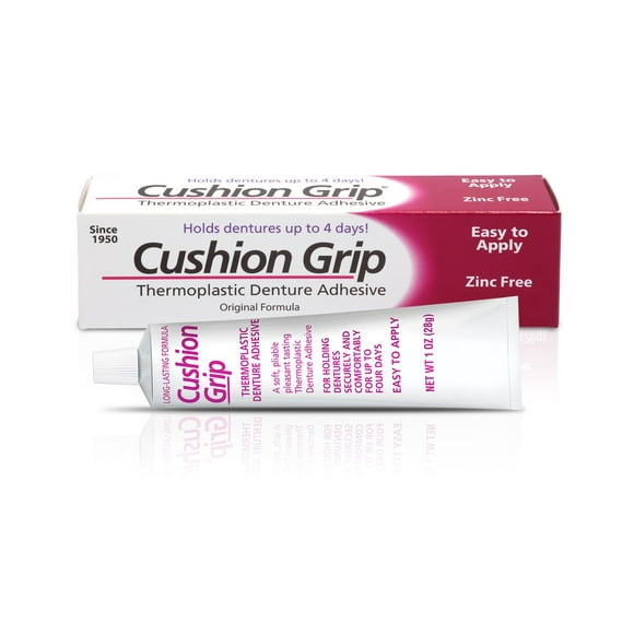 Cushion Grip Long-Lasting Thermoplastic Denture Adhesive, 1 oz.