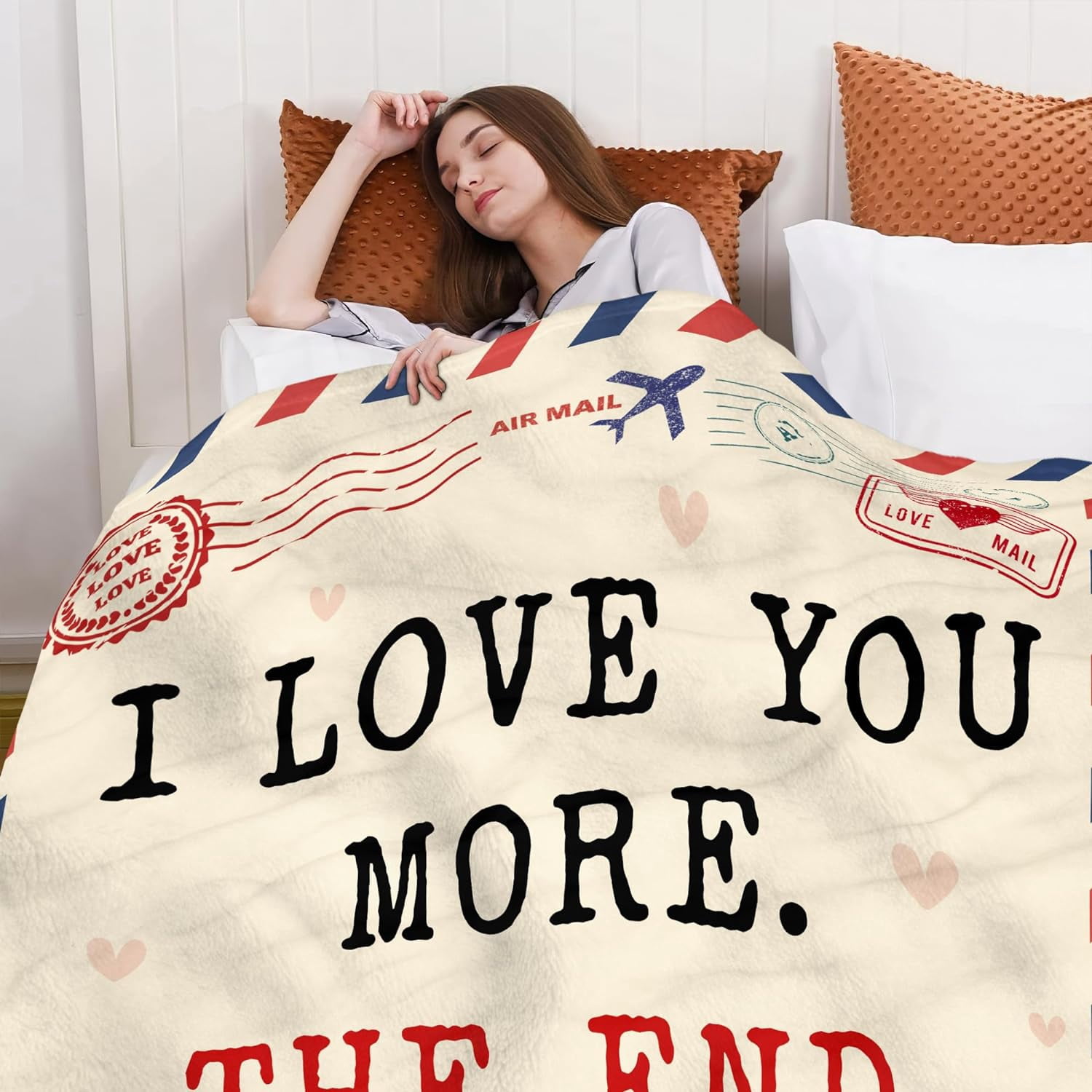 Christmas Anniversary Couple Gifts for Women I Love You More Soft Fleece Throw Blanket 50x60 in Birthday Romantic Gifts for Girlfriend Boyfriend Wife Husband I Love You Gift for Him Her