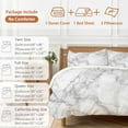thumbnail image 6 of White Gray Bedding Duvet Cover Set Queen Size 4 Pieces Abstract Art Marble Texture Modern Simple Bedding Set with Zipper Closure, 1 Comforter Cover 90x92 Inches 1 Flat Sheet & 2 Pillow Cases, 6 of 7