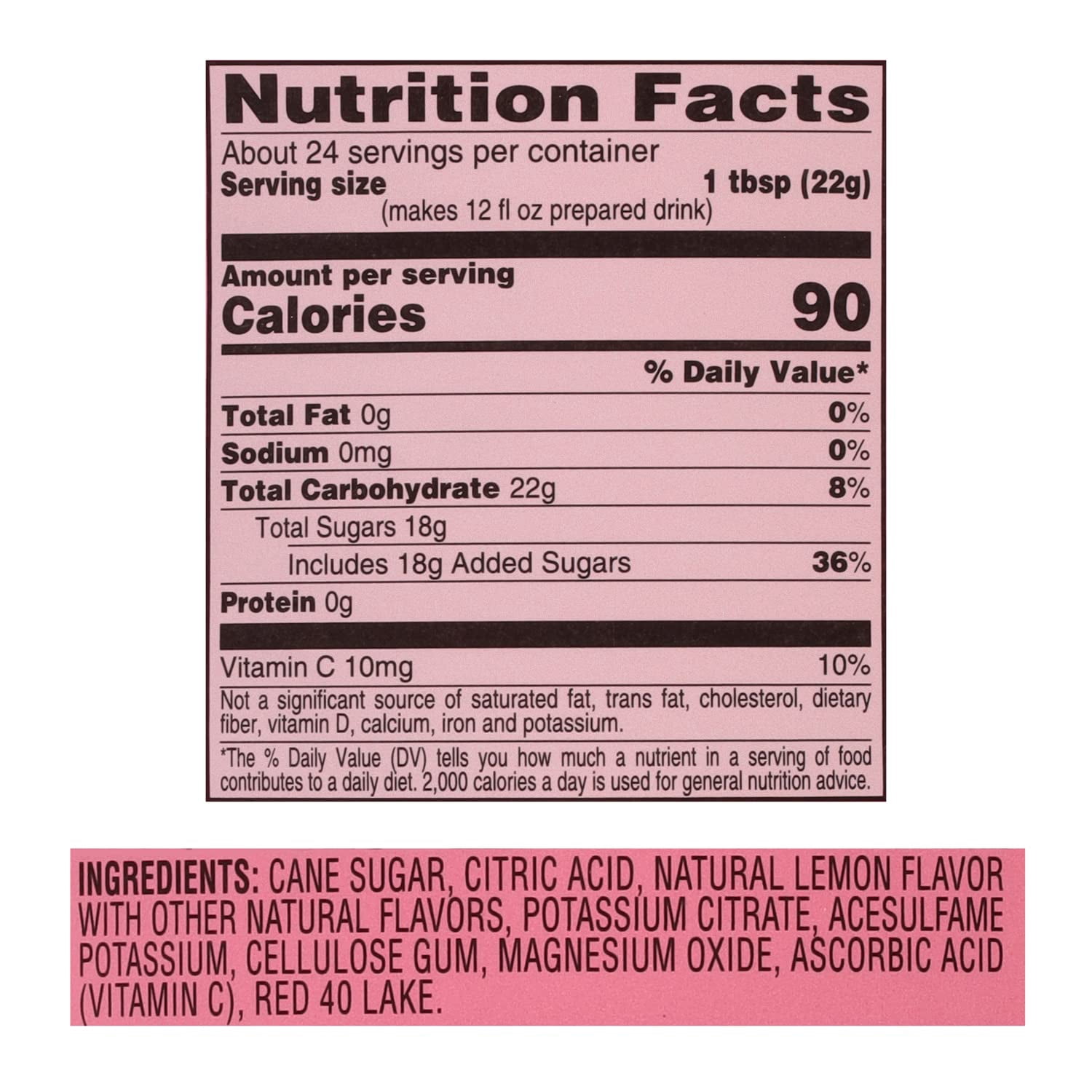 2X - 4C Powdered Drink Mix Canister, Pink Lemonade 6 Pack, 9 Quarts, Family Sized Bin, Thirst Quenching Flavors