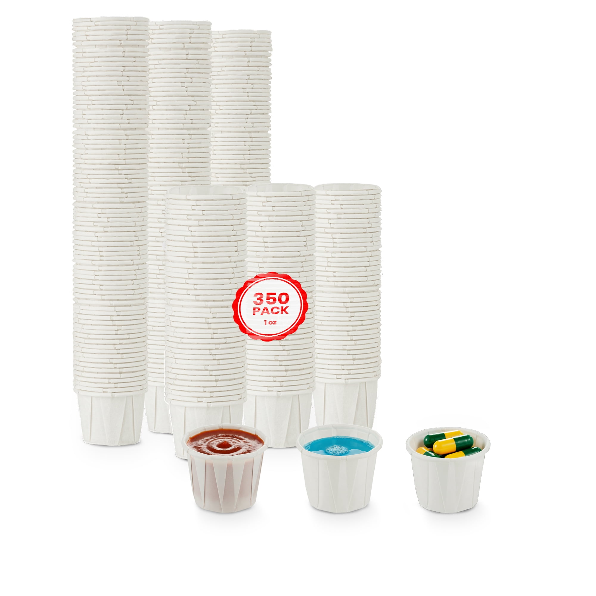 MT Products Paper Portion Cups 1 oz Disposable Sauce Cups - Pack of 350
