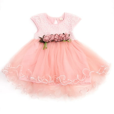 

Baby Girls Lace Dress Princess Toddler Infant Kids Sleeveless Ruffle Ball Gown Mesh Multi-Layer 3D Flower Tutu Tulle Dress Party