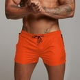 thumbnail image 2 of Hesxuno Men's Hot Shorts Nylon Running Shorts Solid Slim Fit Workout Shorts Drawstring Elastic Waist Shorts with Zipper Pockets Jogging Athletic Gym Shorts Orange XL, 2 of 5
