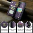 thumbnail image 6 of Mantto Case for Samsung Galaxy S21 with Card Holder, Retro PU Leather RFID Blocking Credit Card Slots Double Magnetic Clasp Flip Kickstand Shockproof Phone Cover for Samsung Galaxy S21,Purple, 6 of 9