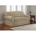 thumbnail image 6 of Mainstays Pixel 2-Piece Stretch Loveseat Slipcover, Sand Beige, 6 of 9