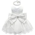 thumbnail image 1 of 2 Pcs Robe pour Nouveau-Née Fille en Dentelle, Robe Tutu de Princesse, Robe de Fête d'Anniversaire et de Vacances + Bandeau, Ensembles 0-24 m, 1 of 5