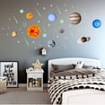 thumbnail image 4 of Pegatinas de estrellas y planetas que brillan en la oscuridad, calcomanías de pared adhesivas luminosas fluorescentes para decoración de dormitorio infantil oso de fresa  Electrónica, 4 of 4