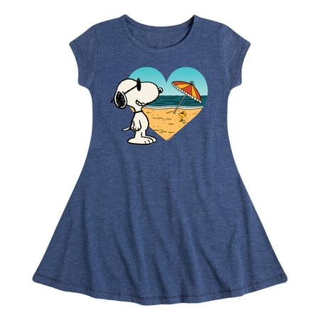

Peanuts - Summer Edition - Snoopy Hearts the Beach - Toddler & Youth Girls Fit & Flare Dress