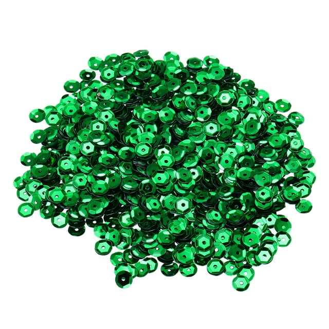 20000 Pcs Loose Sequins 6MM Bulk Cup Sequins Paillettes Sequins Embroidery Sequins Round Spangles with Holes,Green