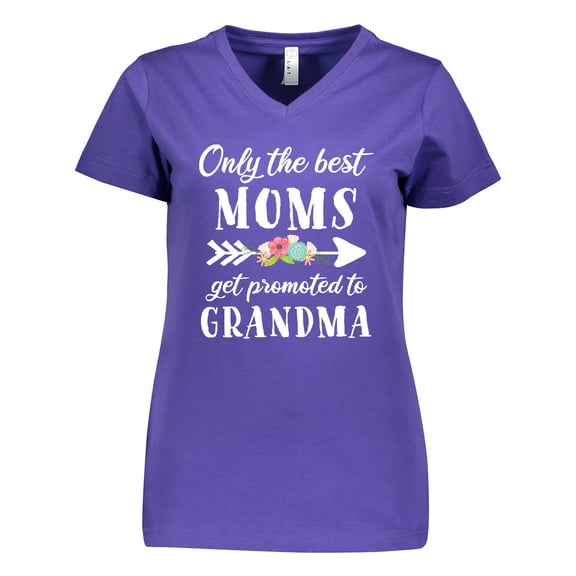 Inktastic Only the Best Moms Get Promoted to Grandma Women's V-Neck T-Shirt