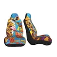 thumbnail image 3 of Sikiie Colorful Giraffes with Drinks Car Seat Covers 2PCs Front Car Seat Covers Universal fit for Most Cars SUVs and Trucks-1, 3 of 9