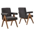thumbnail image 2 of Modway Lyra Fabric Dining Room Chair - Set of 2 in Dark Gray Fabric, 2 of 10