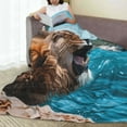 thumbnail image 6 of Vsdgher Ice Blue Coastal Lion Ultra-Soft Micro flannel Blanket Throw Blankets for Couch Sofa, Bed (4 sizes)-40"x30", 6 of 7