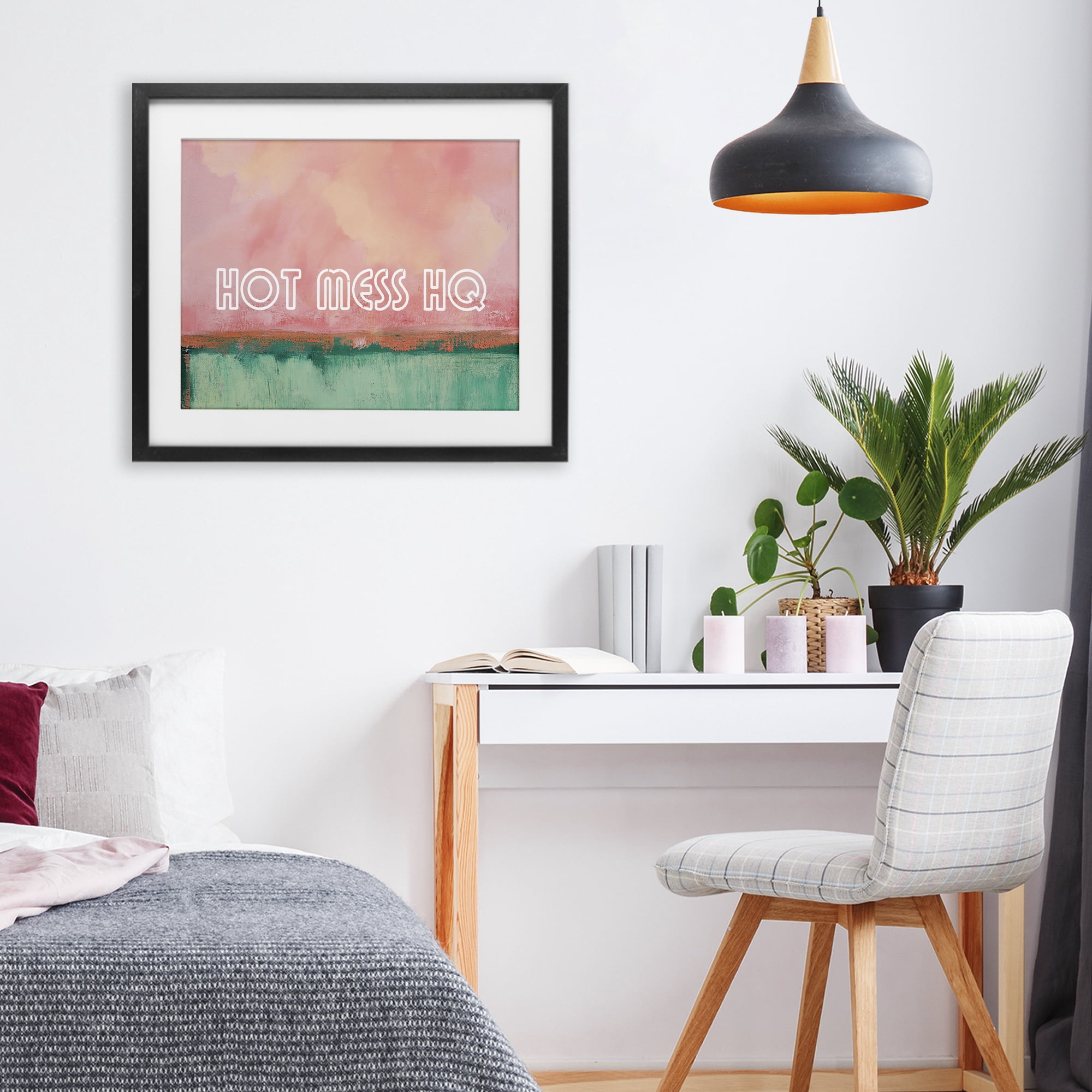 Stupell Industries Hot Mess Headquarters Black Framed Print Under Glass, design by Gina Kelly