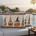 thumbnail image 4 of Thanksgiving Gnomes Outdoor Waterproof Pillow Covers, Fall Sunflower Maple Black Plaid Decorative Rectangle Throw Pillowcase Sofa Cushion Sham for Patio/Couch/Chair, 20"x12" 2 Pack, 4 of 8