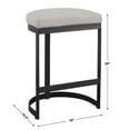 thumbnail image 3 of Pemberly Row 26" Metal and Fabric Counter Stool in Matte Black, 3 of 7