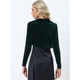 thumbnail image 3 of Bolero Elegante de Terciopelo para Mujer Bolero Crop Cardigan para Cóctel Chaqueta Corta Verde oscuro XL, 3 of 6