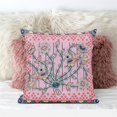 thumbnail image 2 of Amrita Sen Designs  20 x 20 in. Pond Peacock Broadcloth Indoor & Outdoor Zippered Pillow - Pink, Peach & Muted Yellow, 2 of 6