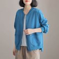 thumbnail image 2 of Chaquetas para mujer, moda coreana, chaquetas de béisbol holgadas de gran tamaño, cárdigans sólidos, abrigos de manga larga con cremallera, blusas vintage para mujer, 2 of 5