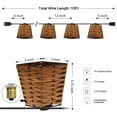 thumbnail image 3 of JONATHAN Y Quinn 10-Light Indoor/Outdoor 10 ft. Classic Vintage LED G40 Square Bamboo Shaded String Lights, Brown, 3 of 7