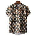 thumbnail image 2 of Odeerbi Hawaiian Shirt for Men Graphic T-Shirts Short Sleeve Beach Shirt Summer Casual Button Turndown Collar Blouse Olive Green, 2 of 8