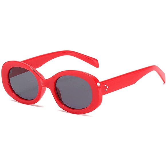 Fashion Oval Sunglasses Women Jelly Color Retro Rivet Eyewear Men Purple Tea Sun Glasses Shades UV400