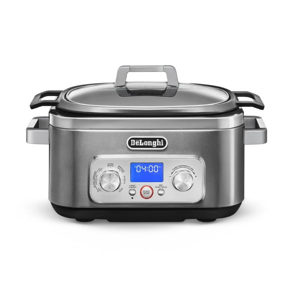 De'Longhi Livenza 7-in-1 Multi-Cooker Programmable SlowCooker, Bake, Brown, Saute, Rice, Steamer &amp; Warmer, Easy to Use and Clean, Nonstick Dishwasher Safe Pot, (6-Quart), Stainless Ste
