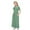 Green, variant on Girls Maxi Long Dress Summer Pleats Round Neck Short Sleeve Casual A-line Dresses for 4-14Y