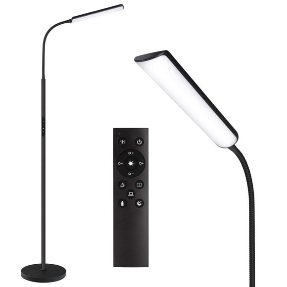 Dimunt LED Floor Lamp, Bright 15W Floor Lamps for Living Room with 1H Timer, Stepless Adjustable 3000K-6000K Colors & Standing Lamp with Remote & Touch Control Reading Floor Lamps