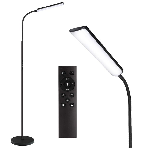 Lámpara de pie LED Dimunt Lámparas de pie brillantes de 15 W para sala de estar con temporizador de 1 hora, ajustable continuamente, colores y brillo de 3000 K-6000 K, lámpara de pie con control remot