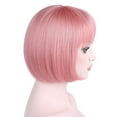 thumbnail image 2 of Onedor 10" Short Straight Hair Flapper Cosplay Costume Bob Wig (SHT312-Dirty Pink), 2 of 7