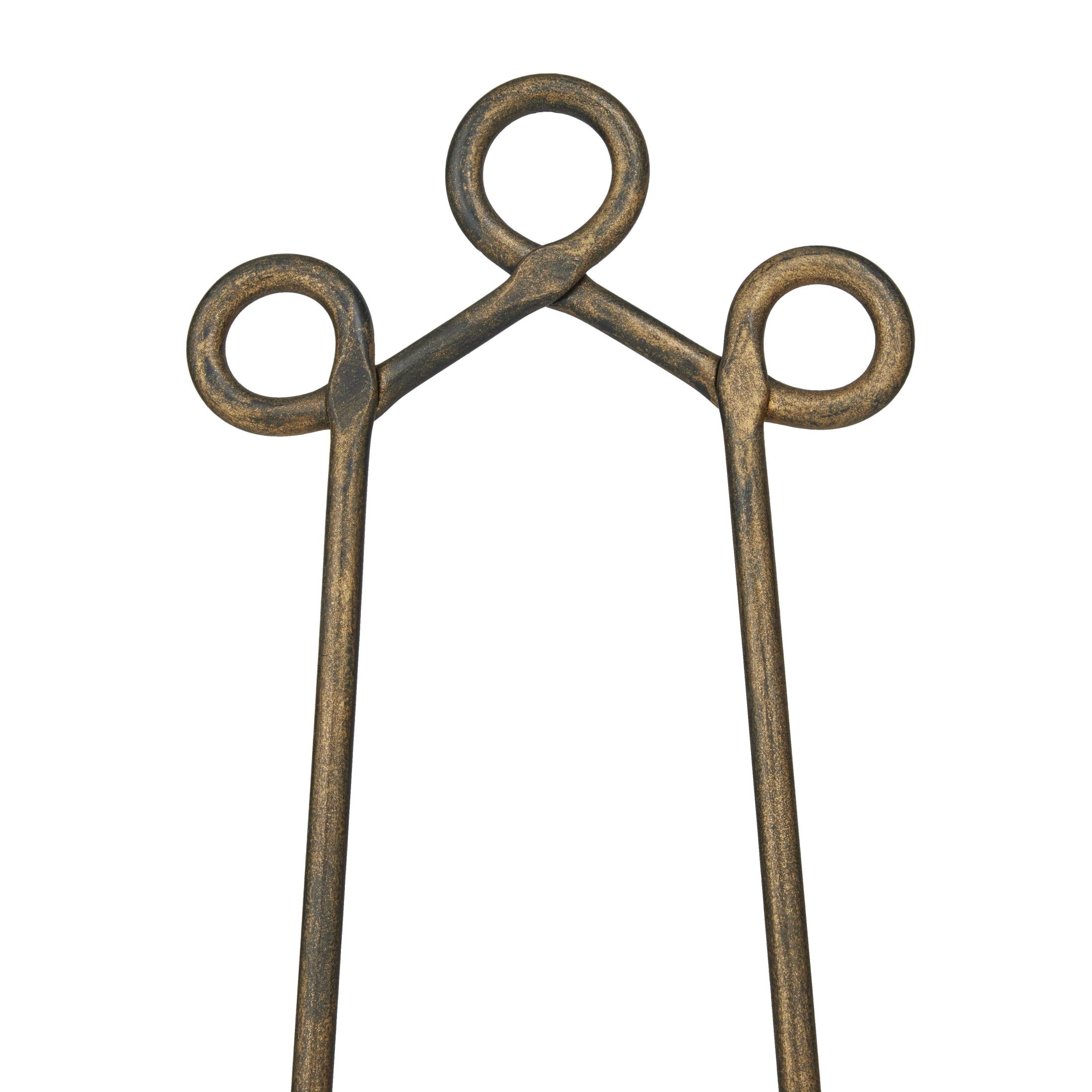 DecMode Iron Rustic Traditional Easel 7"W x 16"H, Features Looped Top Design and Curved Base