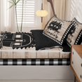 thumbnail image 4 of catabedysis Plaid Camping Zipper Twin Comforter Sets with Fitted Sheet and 2 Pillowcases,Camper Silhouette Print Zipper Bedding Set For Boys,Multicolor,Black Reversible,4-Piece, 4 of 7
