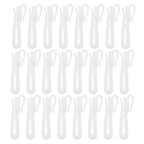 Toyvian Home Curtain Accessories, Adjustable Hooks, White, Plastic, Universal Fit, 80Pcs