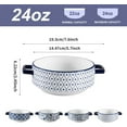 thumbnail image 2 of Soup Bowls with Handles - 24oz Ceramic French Onion Soup Crocks Serving Bowls for Pasta Cereal Beef Stew Pot Pies Casserole - Oven Microwave Dishwasher Safe - Set of 4, Blue, 2 of 7