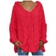 thumbnail image 2 of ICHUANYI Clearance Women Fashion Loose Large Size Color Hood Long Sleeves Sweater Tops(Red, L) ICHUANYI WER2023081014877, 2 of 8