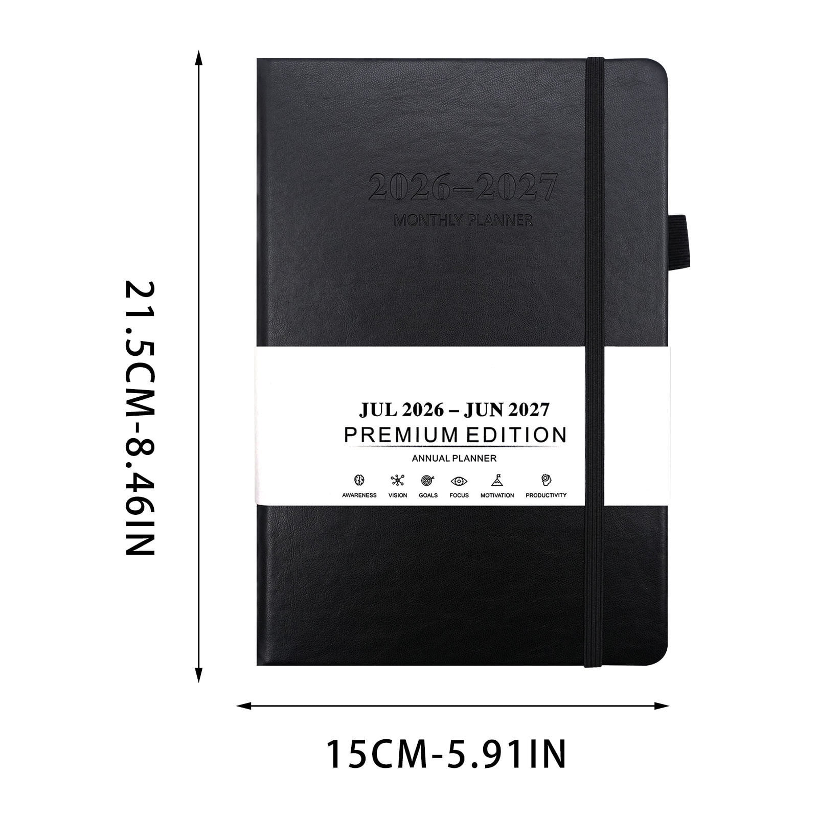 Tuvgenk Black Subject Notebook A5 Journal Solid Durable Travel Diary