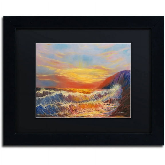 Trademark Fine Art "Hawaiian Sunset" Canvas Art by Manor Shadian, Black Matte, Black Frame