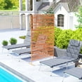 thumbnail image 6 of Outsunny Metal Outdoor Privacy Screen, 78" H x 48" W Decorative Privacy Fence Screen, Brown, 6 of 9